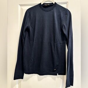 Loro Piana Navy Blue Sweater with Logo Detail